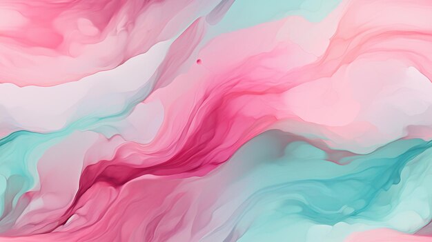 abstract painting of pink and blue colors with a white background generative ai