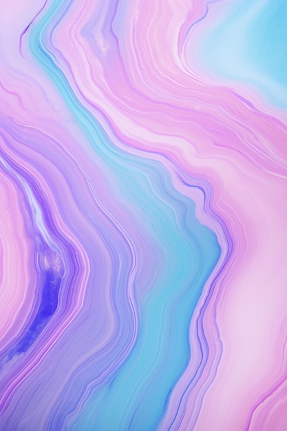 Abstract painting of a pink and blue swirl with a black background generative ai