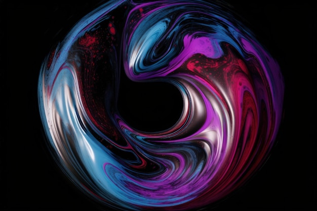 An abstract painting of a purple and blue swirl generative AI