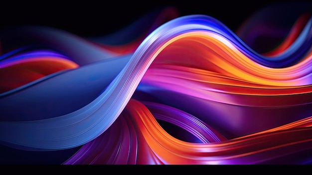 Abstract painting of a wave with a colorful background