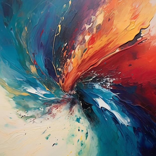 Abstract painting with acrylic colors