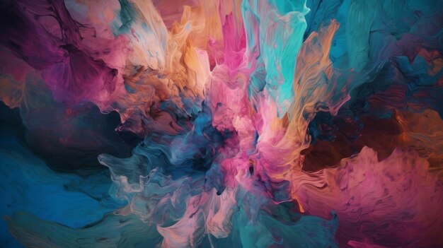 An abstract painting with blue pink and purple colors Generative ai