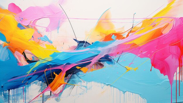 Abstract painting with bold brushstrokes and vibrant colors