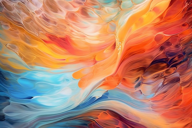 Abstract painting with a colorful background