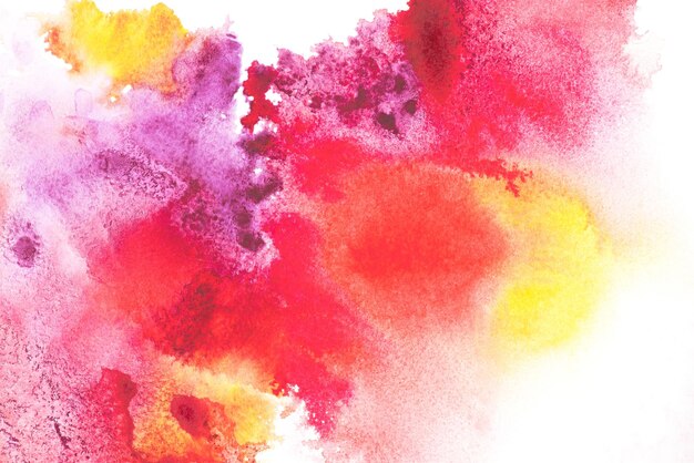 Photo abstract painting with colorful paint blots on white