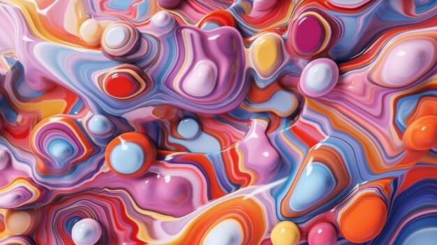 다채로운 흐름의 파동으로 추상적인 그림