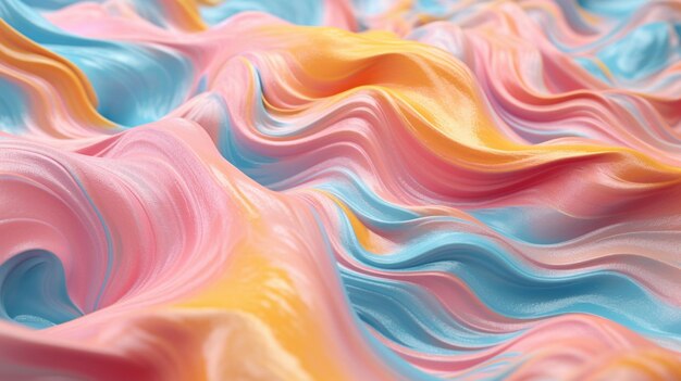 abstract painting with colorful streaming waves