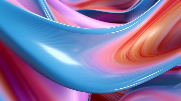 abstract painting with colorful streaming waves