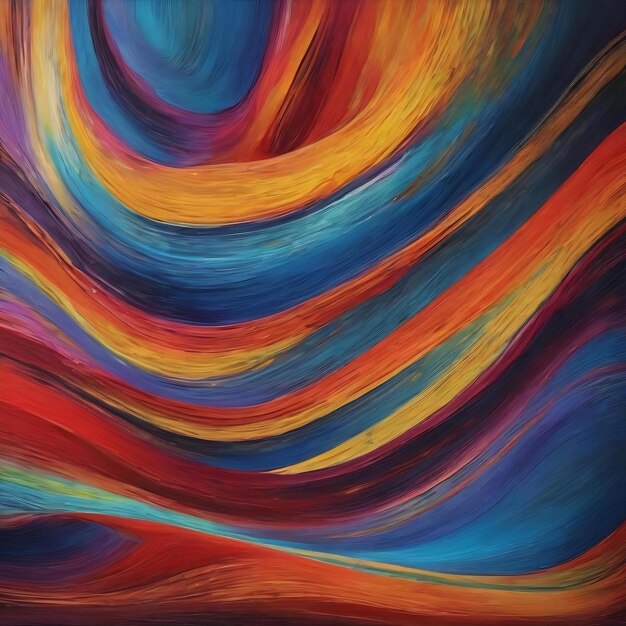 An abstract painting with colorful wavy lines generative ai