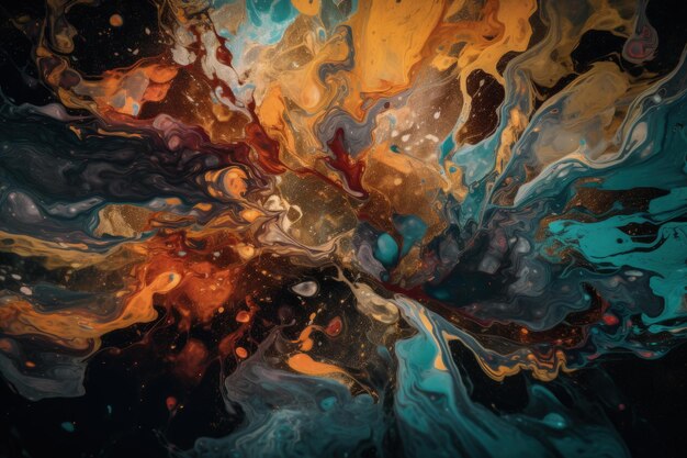 An abstract painting with different colors and shapes generative AI
