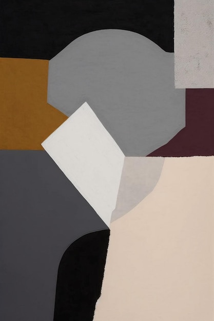 An abstract painting with a grey background and a white triangle in the middle.