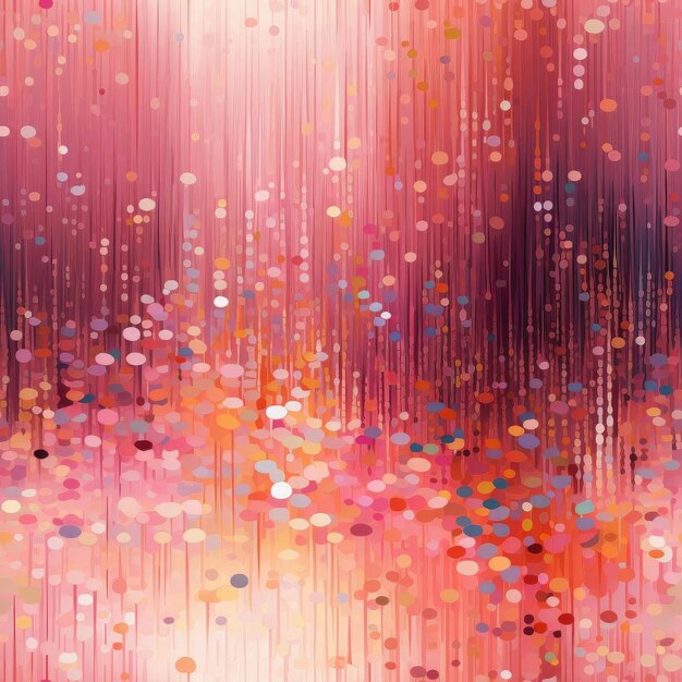 Abstract painting with pink dots and red backgrounds tiled