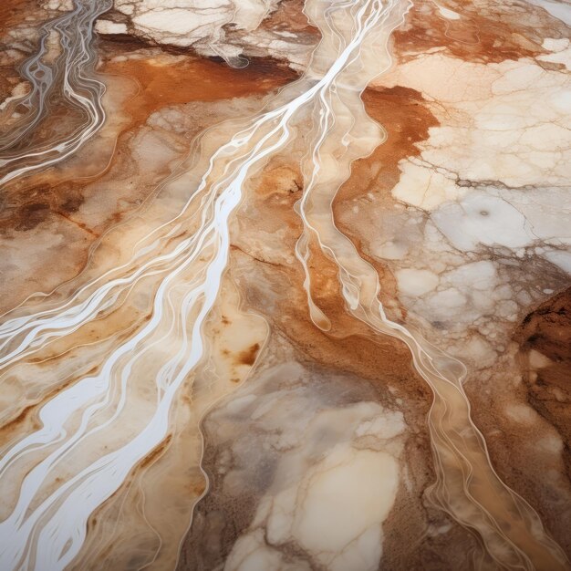 Foto pittura astratta con lavaggi fluidi del fiume di colori e motivi frattali