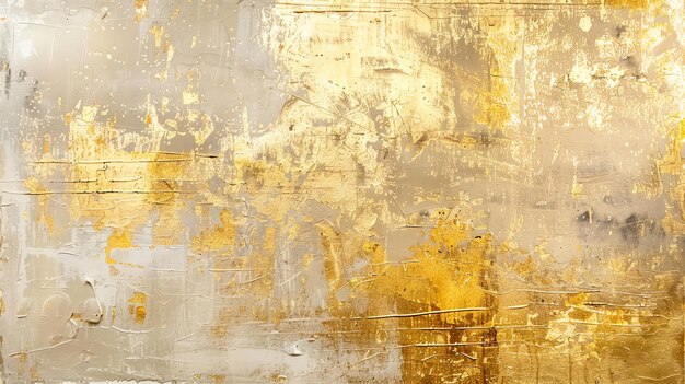 Photo abstract painting with a textured gold and white surface