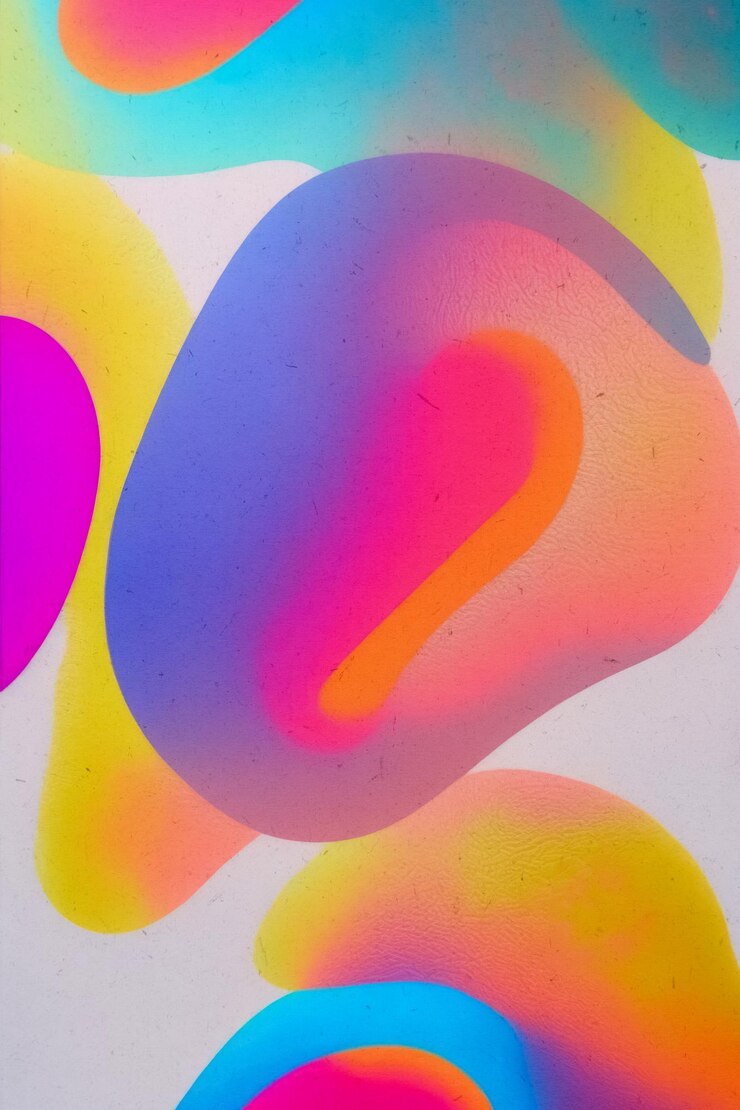 さまざまな明るい色と形をした抽象絵画 水彩アートワーク ミクストメディア 芸術的でモダンなグランジテクスチャ