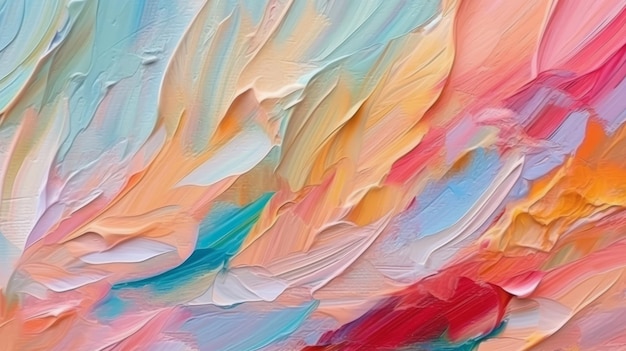 Абстрактная картина с яркими цветами и динамичными мазками Генеративный ИИ
