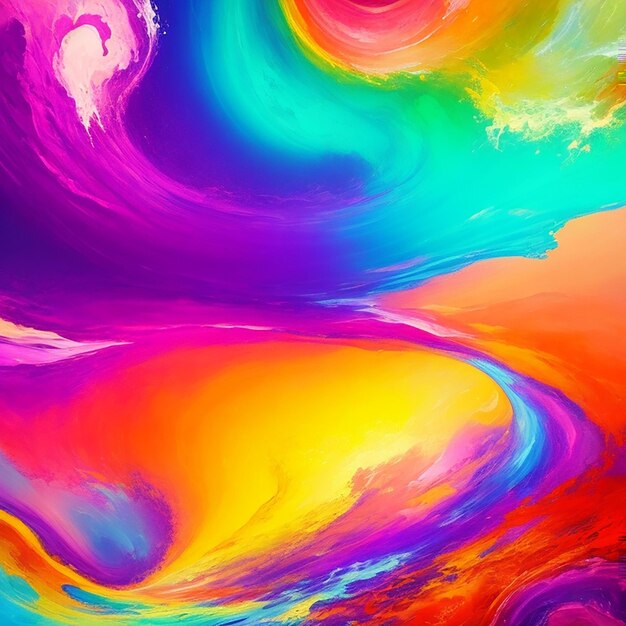 Abstract painting with vibrant colors generated by ai