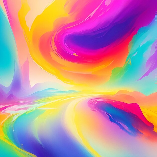 Photo abstract painting with vibrant colors generated by ai