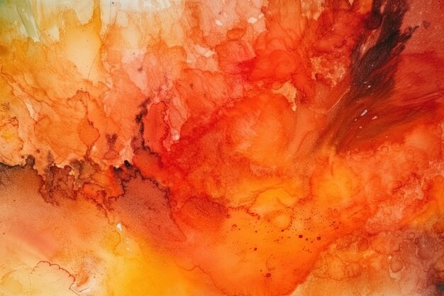 Abstract painting with warm orange and yellow hues created with Generative AI technology