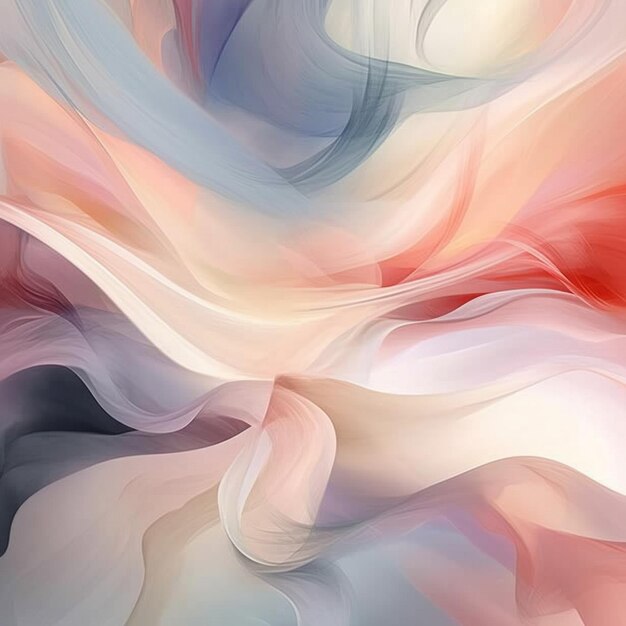 abstract painting of a woman with flowing hair and a red and white dress generative ai