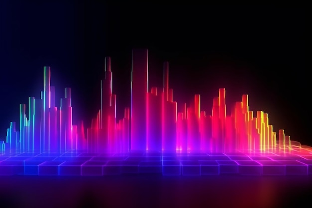 abstract panoramic background neon light laser show