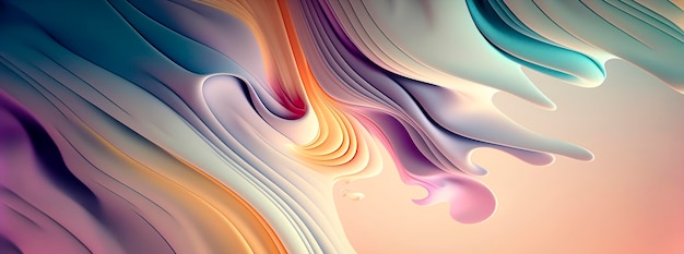 Abstract panoramic banner with pastel colors