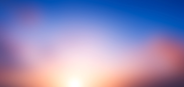 Abstract panoramic landscape of bright blurred  sunrise sunset