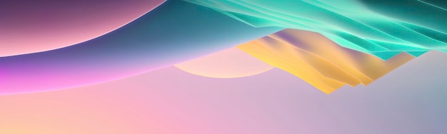 Abstract panoramic wallpaper with pastel tones abstract wave Generative AI