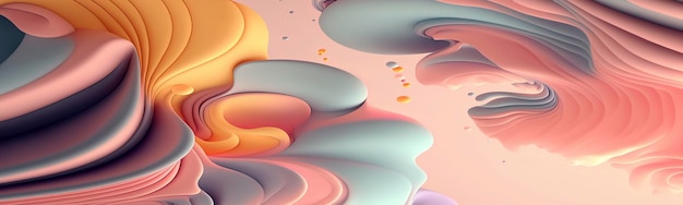 Abstract panoramic wallpaper with pastel tones Generative AI