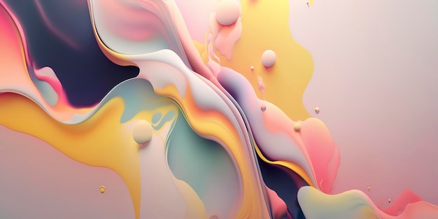 静かなパステル パレットを持つ抽象的なパノラマの壁紙Vast Abstract Pastel Colored Wallpaper Panorama