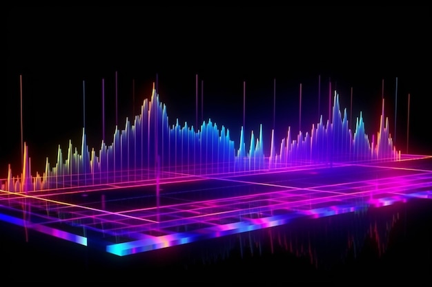 abstract panoramische achtergrond neon licht laser show