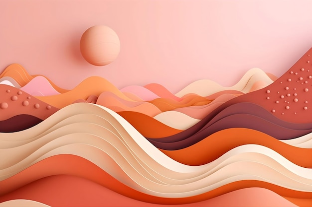 an abstract paper cut background in the style of realistic landscapes