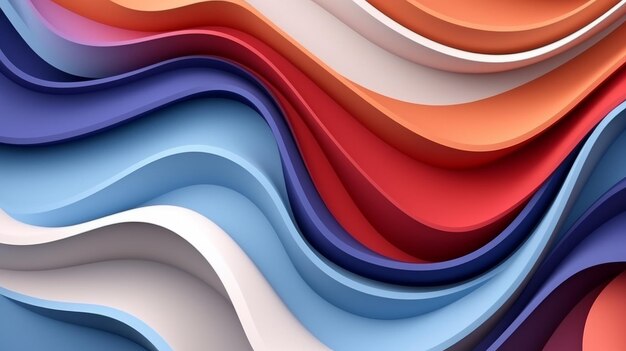 Abstract paper cut wavy liquid background layout design AI generative