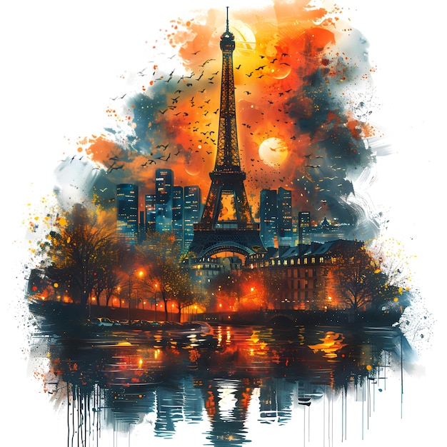 Photo abstract paris illustration art