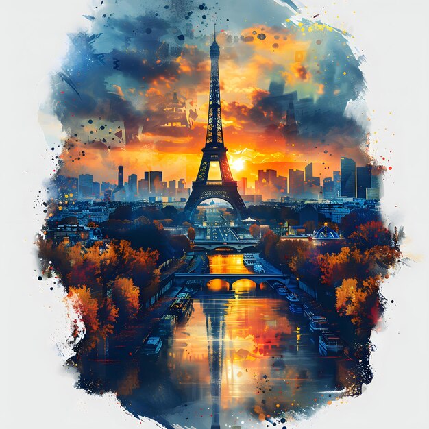 Photo abstract paris illustration art