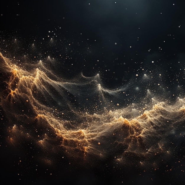 abstract particle landscape on a dark background