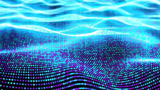 Abstract particle waves computer generated d render