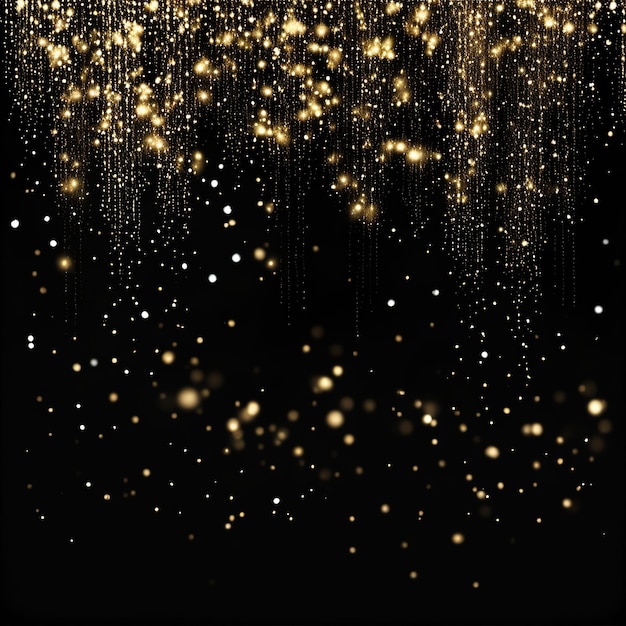 abstract particles or glitter on black background