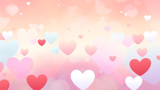 Abstract pastel background with hearts Generative Ai