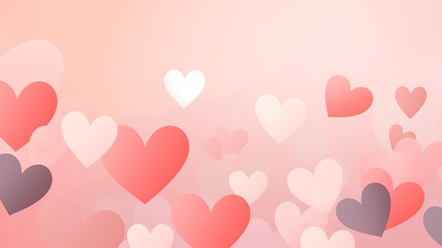 Abstract pastel background with hearts Generative Ai