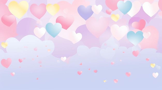 Abstract pastel background with hearts Generative Ai