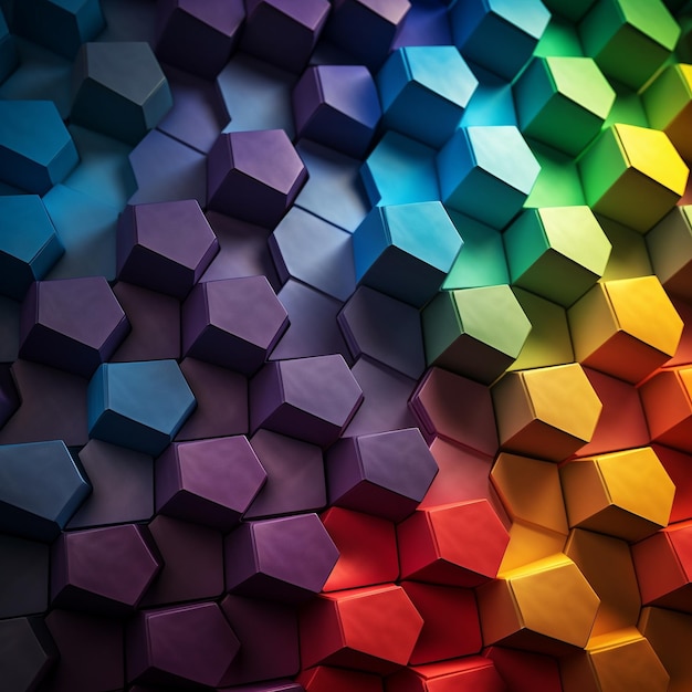 추상적인 파스텔 컬러 배경 다채로운 기하학적 모양 무지개 배경 디지털 아트 생성