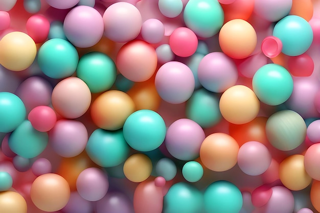 Abstract pastel colored background Soft colors balls and bubble gums Digital Illustration