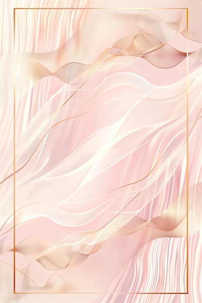 Abstract Pastel Peach Waves with Golden Accents