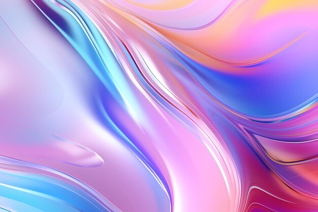 Abstract pastel rainbow trippy background iridescent fluid technology design