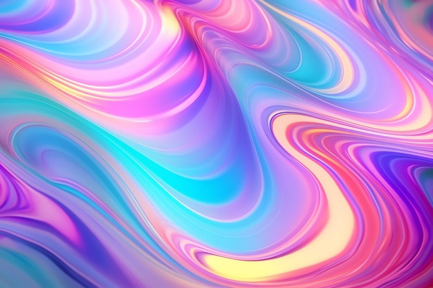 Abstract pastel rainbow trippy background iridescent fluid technology design