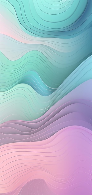 Abstract pastel rainbow wavy background with smooth gradient Generative Ai