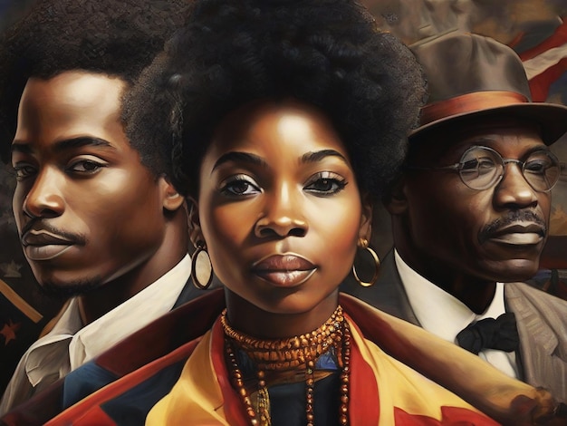 Abstract pastel schilderij voor Black History Month