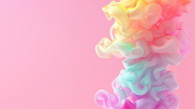 Abstract pastel smoke on pink gradient background