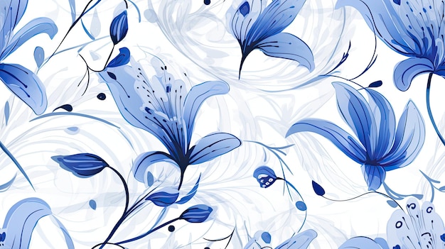 Photo abstract patren blue flower